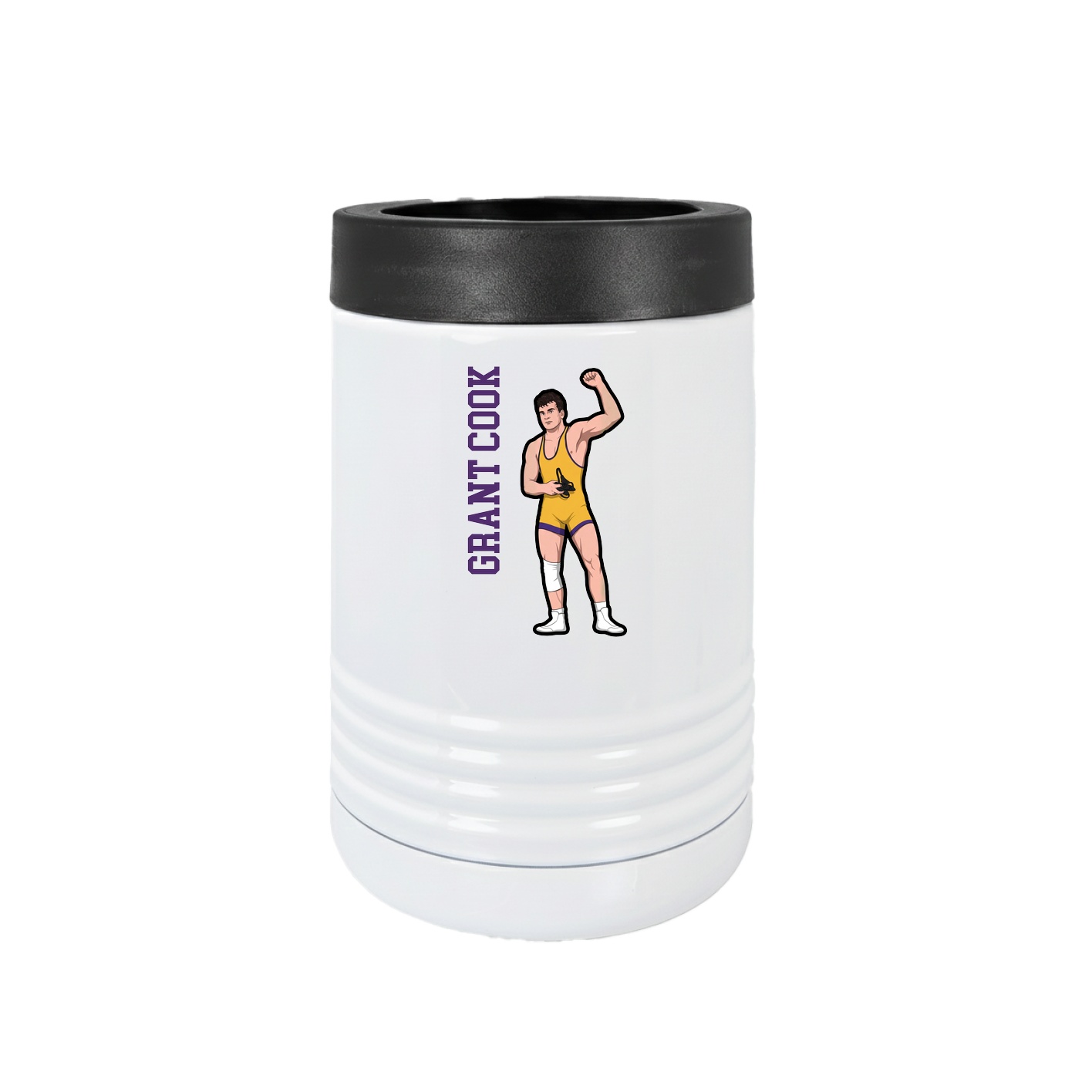 Beverage Holder — Name Vertical in White