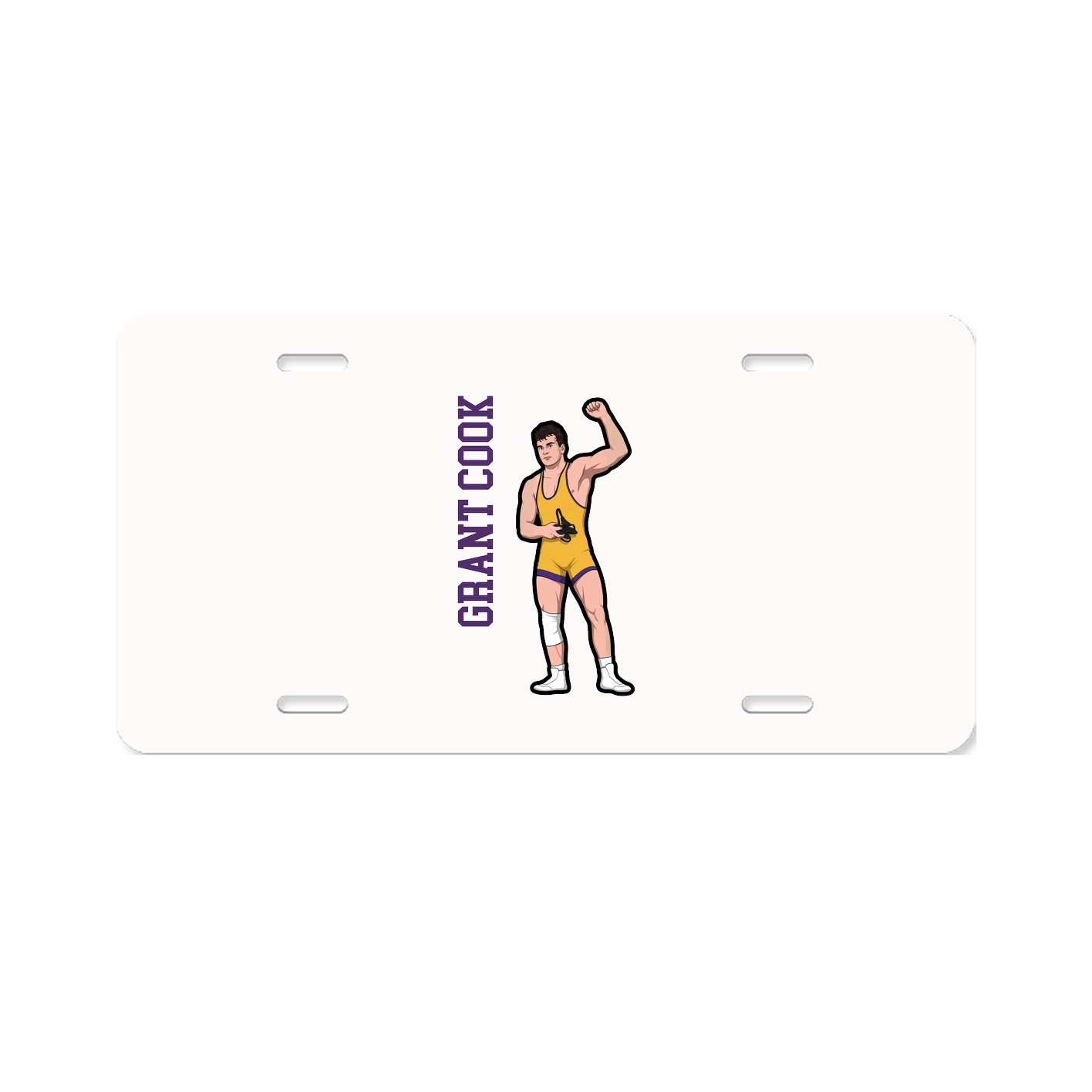 License Plate — Name Vertical in Classic