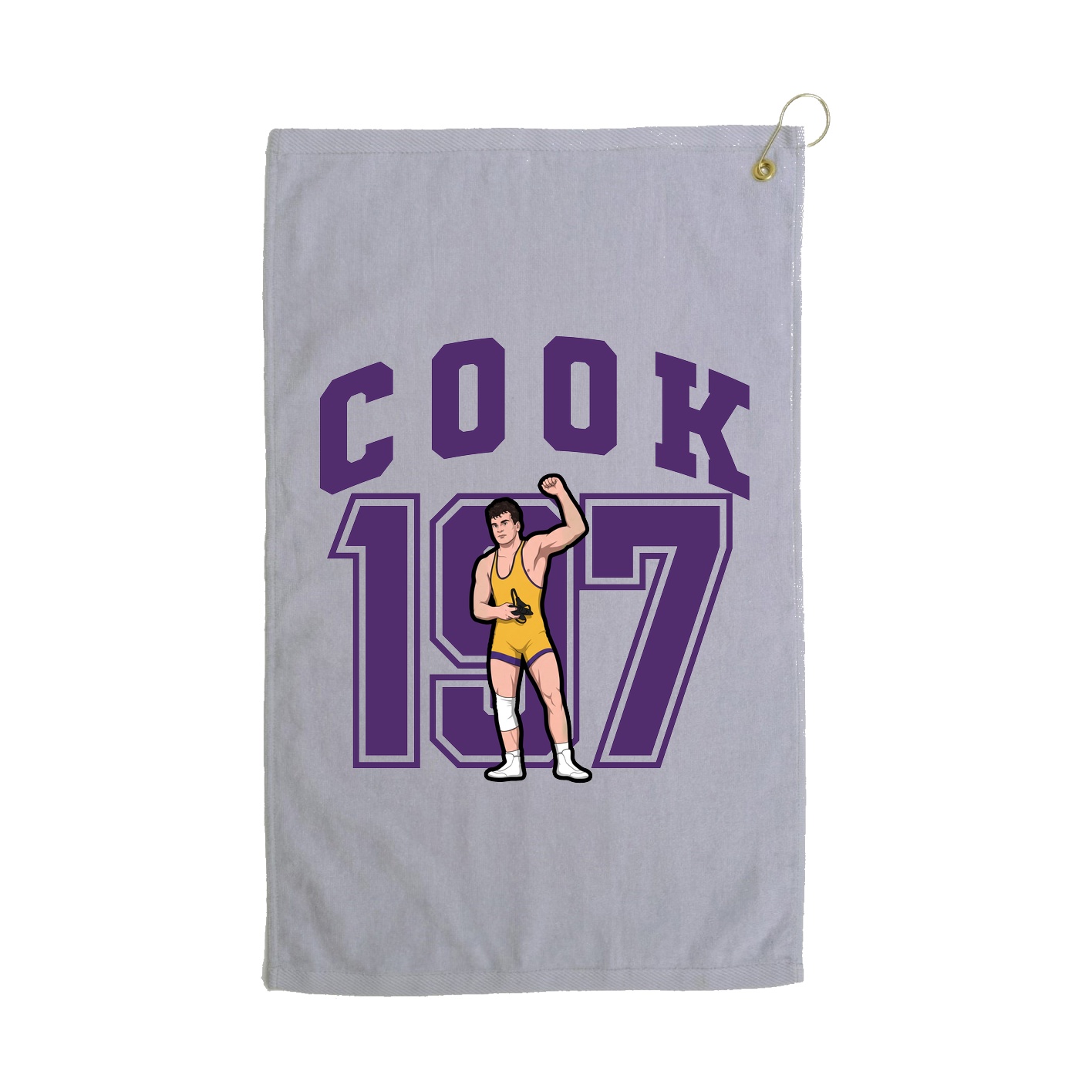 Golf Towel — Number in Grey