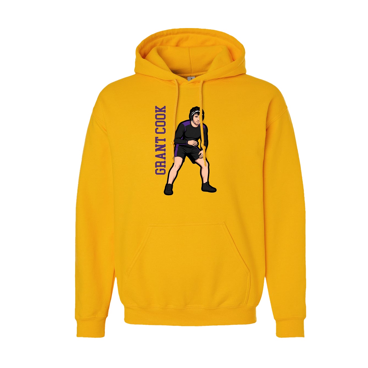 Hoodie — Name Vertical in Gold