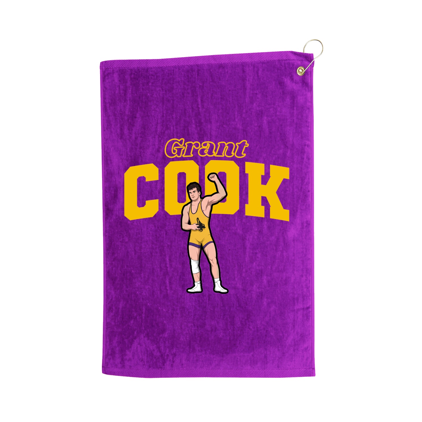 Golf Towel — Name Arch in Purple