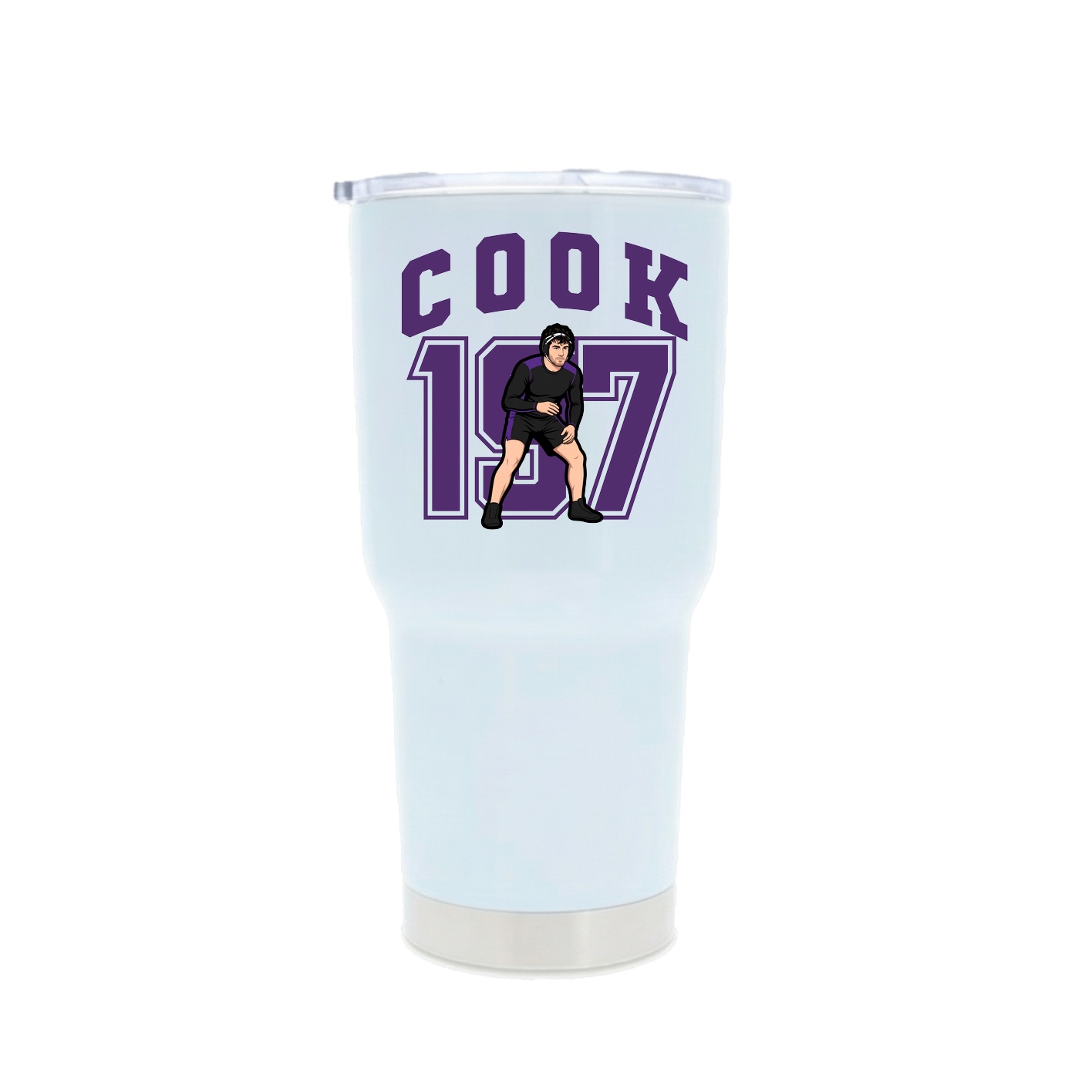 30oz Stainless Steel Tumbler — Number in White