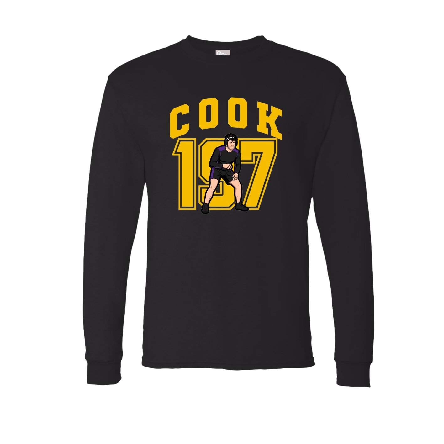 Long Sleeve Tee — Number in Black