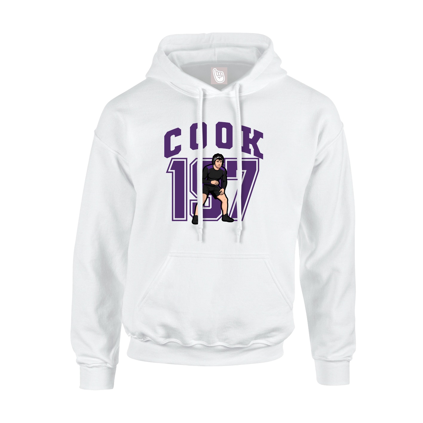 Hoodie — Number in White