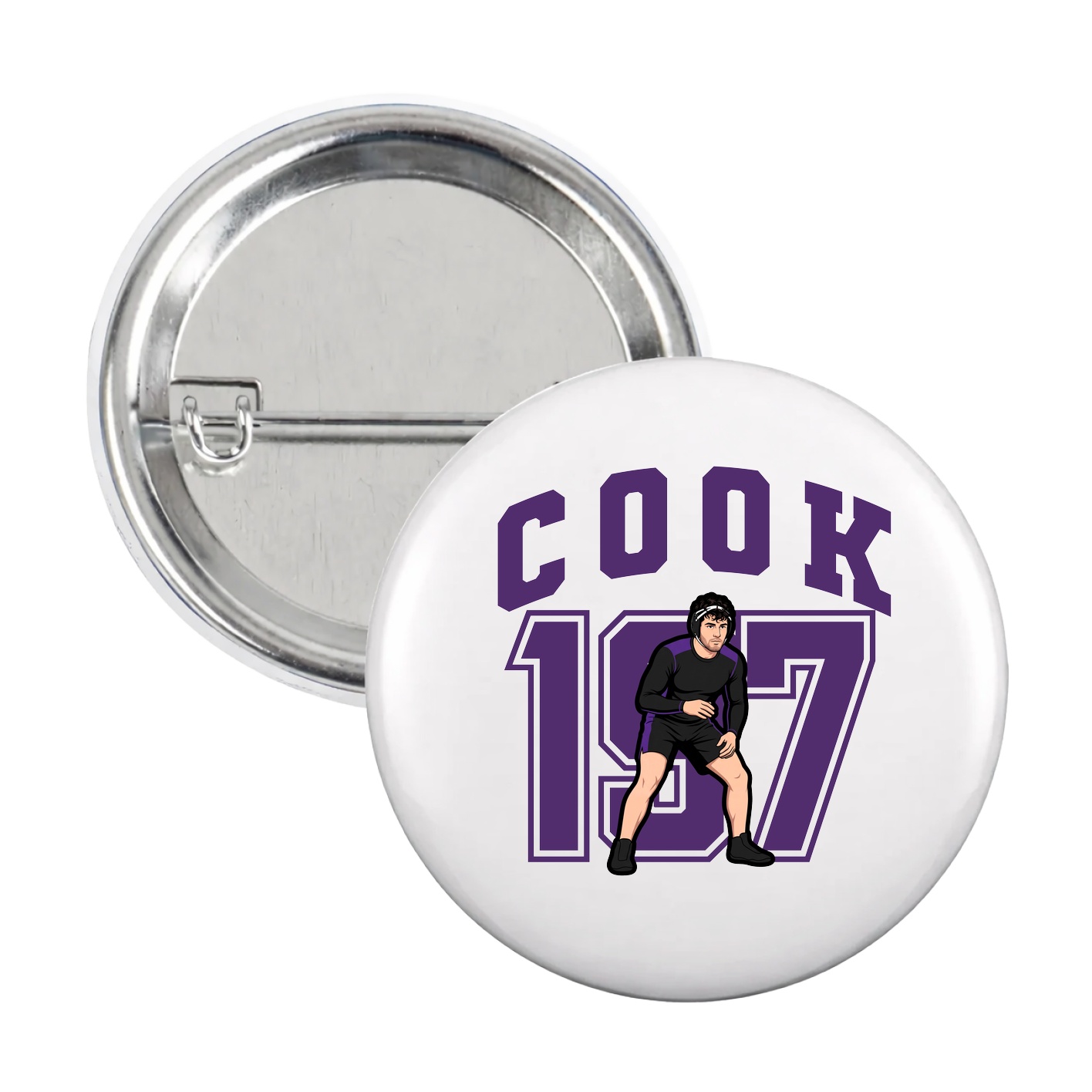 Game Day Button — Number in White