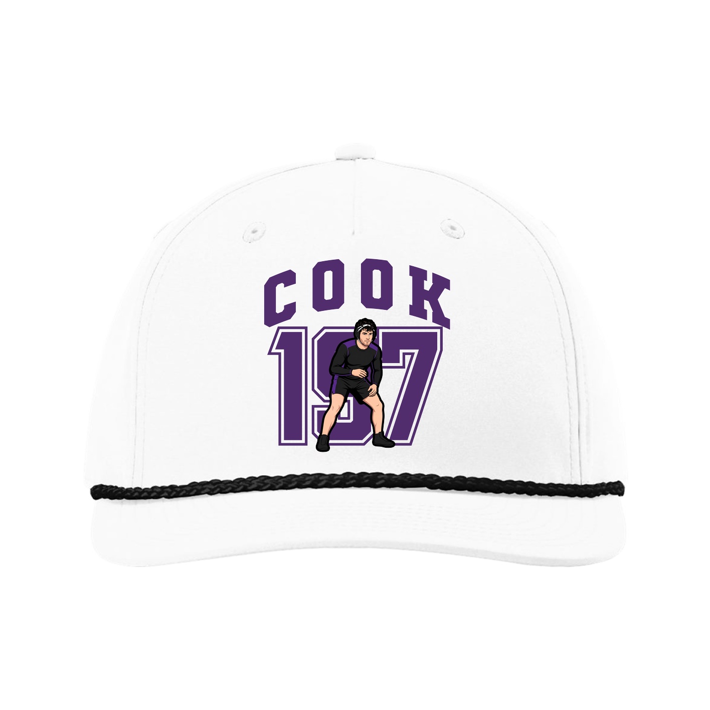 Five-Panel Classic Rope Cap — Number in White