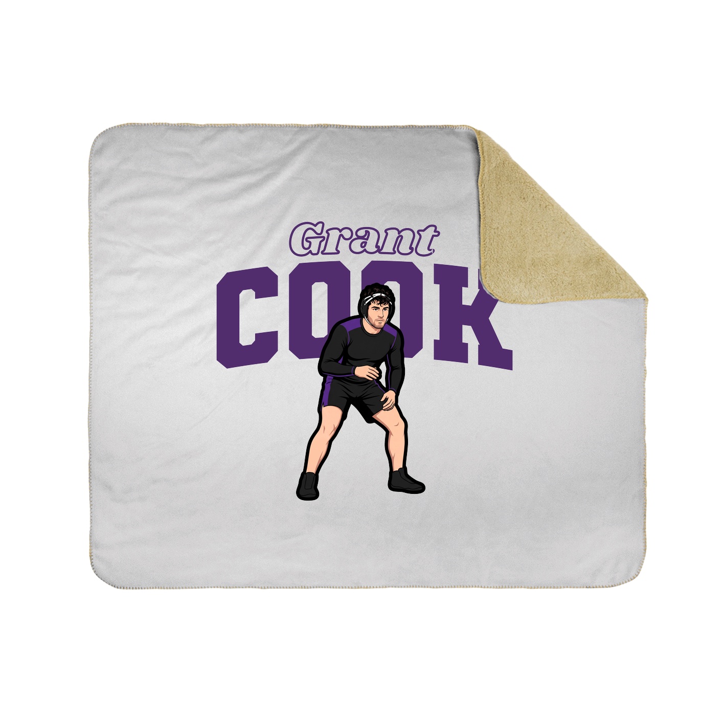 Throw Blanket — Name Arch in White