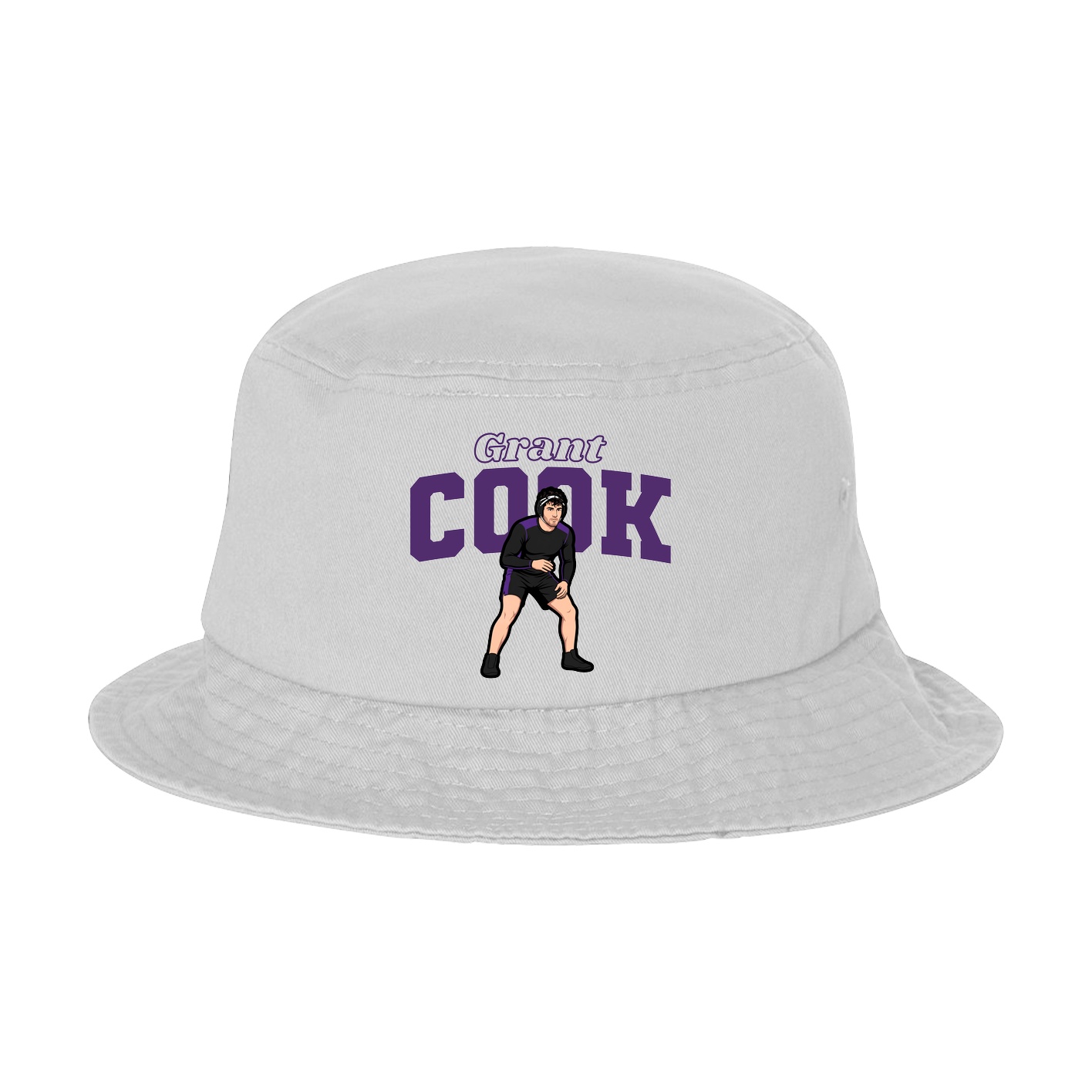 Bucket Cap — Name Arch in White