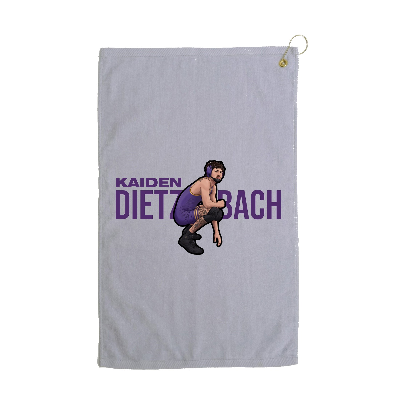 Golf Towel — Player Name in Grey