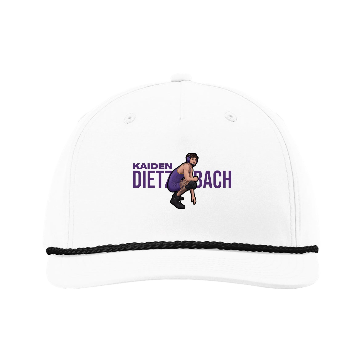 Five-Panel Classic Rope Cap — Player Name in White