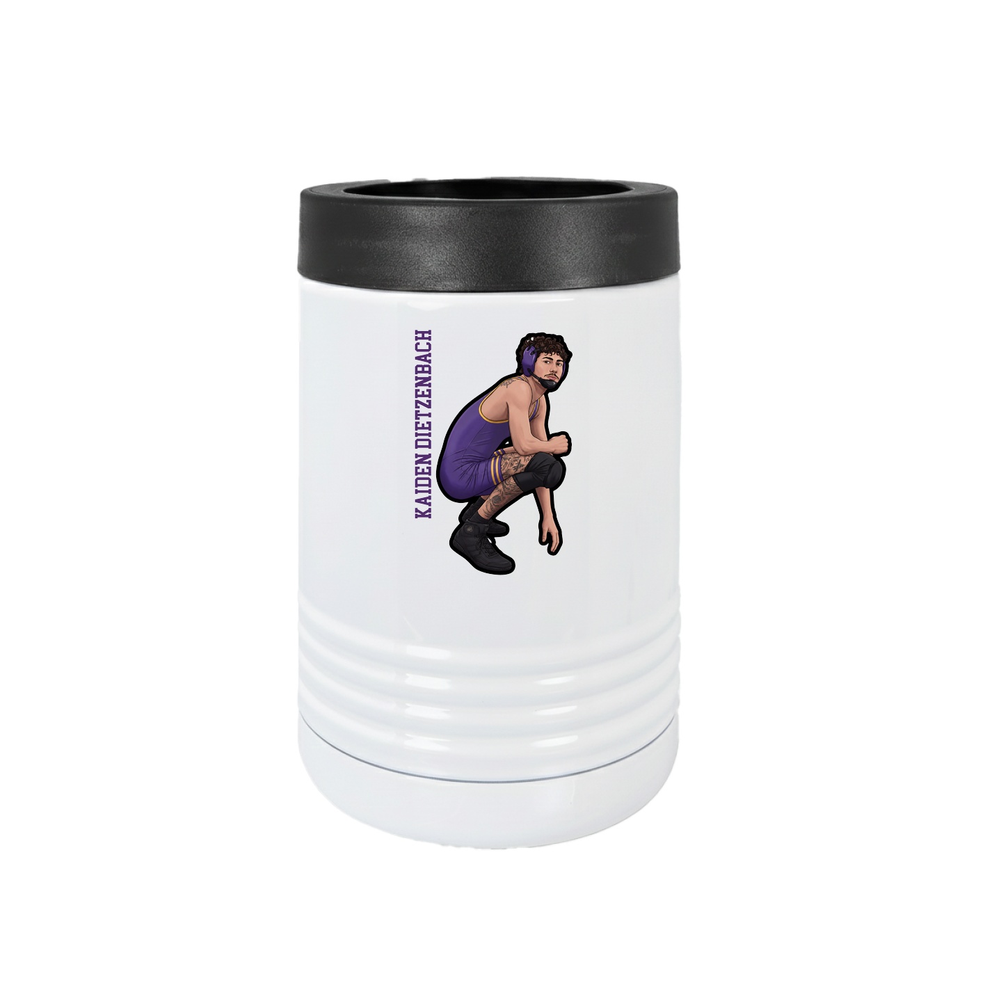 Beverage Holder — Name Vertical in White