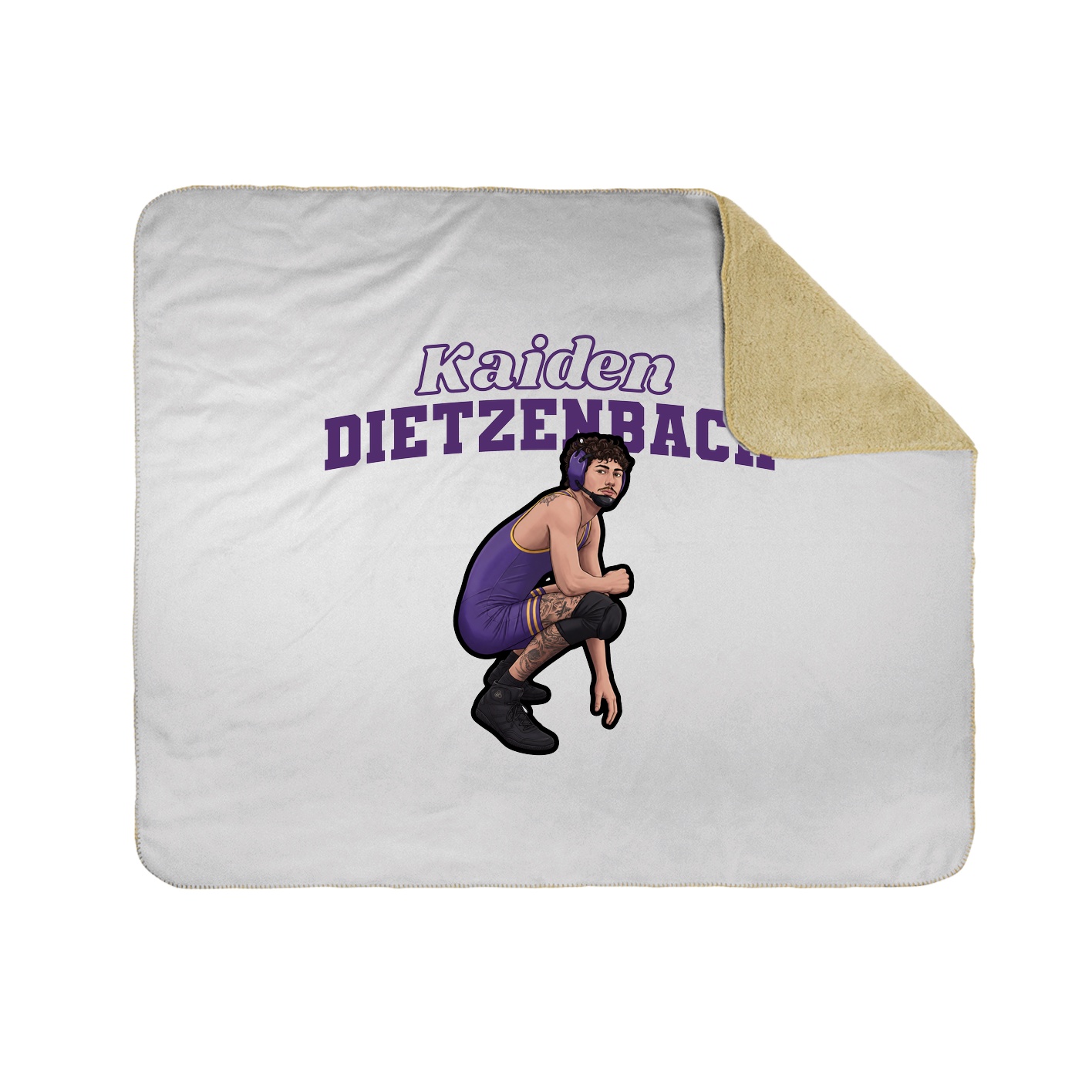 Throw Blanket — Name Arch in White