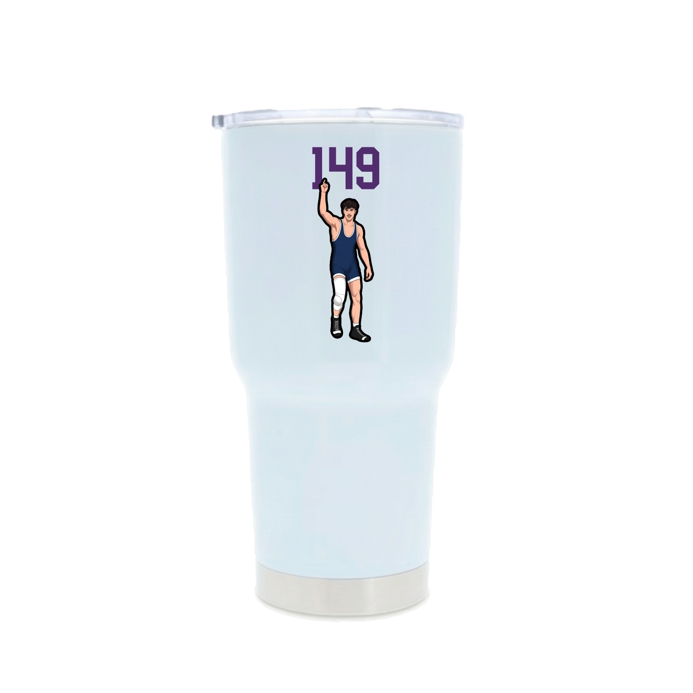 30oz Stainless Steel Tumbler — Number Top in White