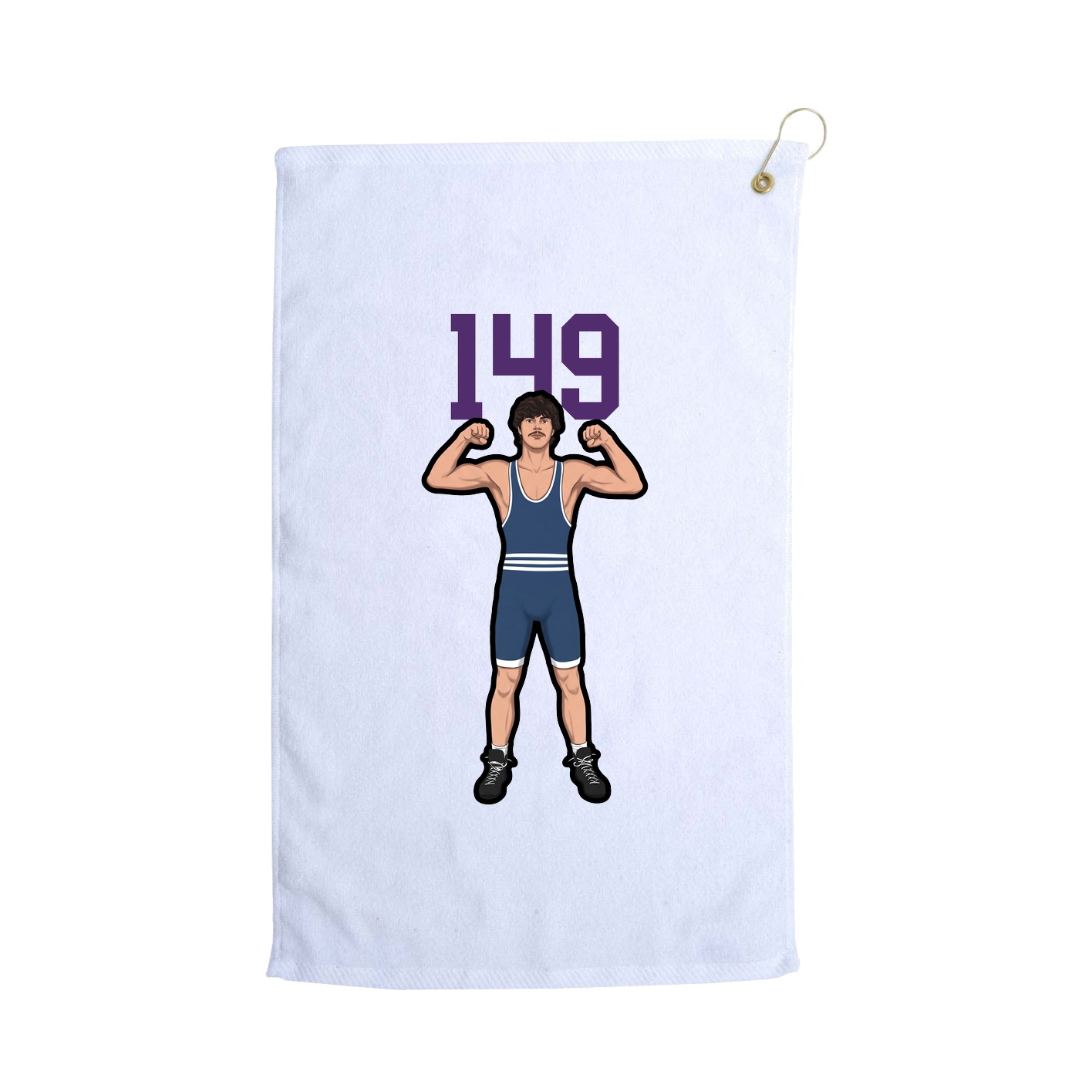 Golf Towel — Number Top in White