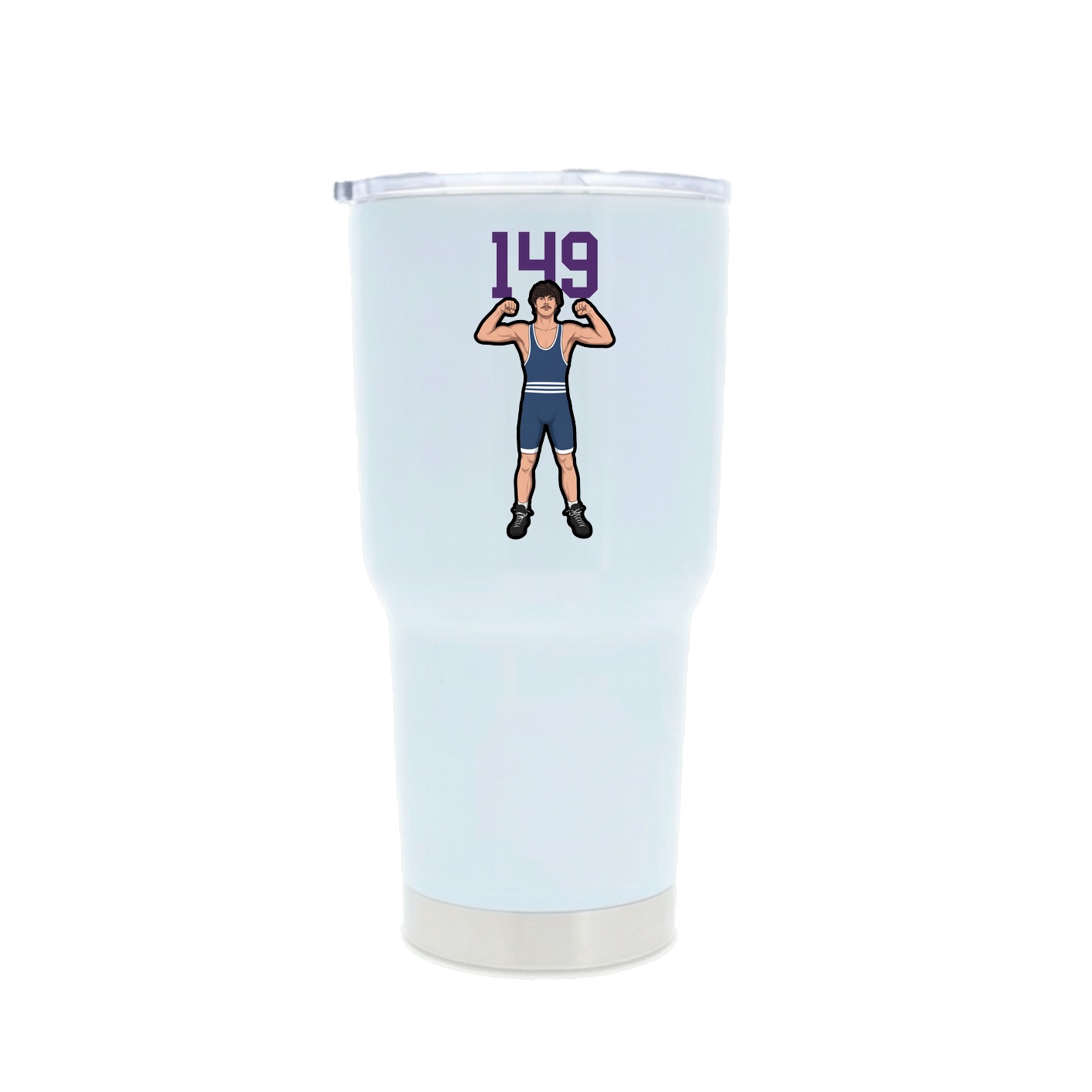 30oz Stainless Steel Tumbler — Number Top in White