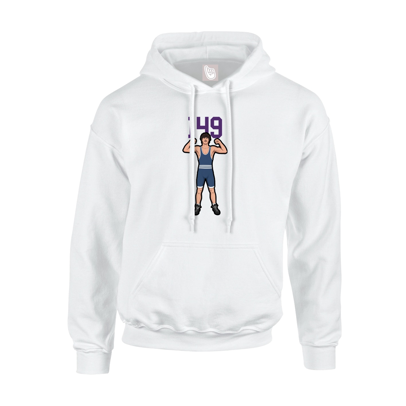 Youth Hoodie — Number Top in White