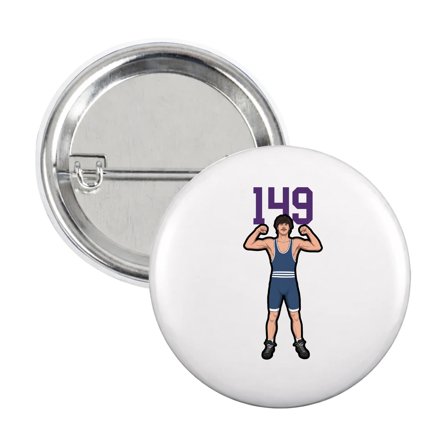 Game Day Button — Number Top in White