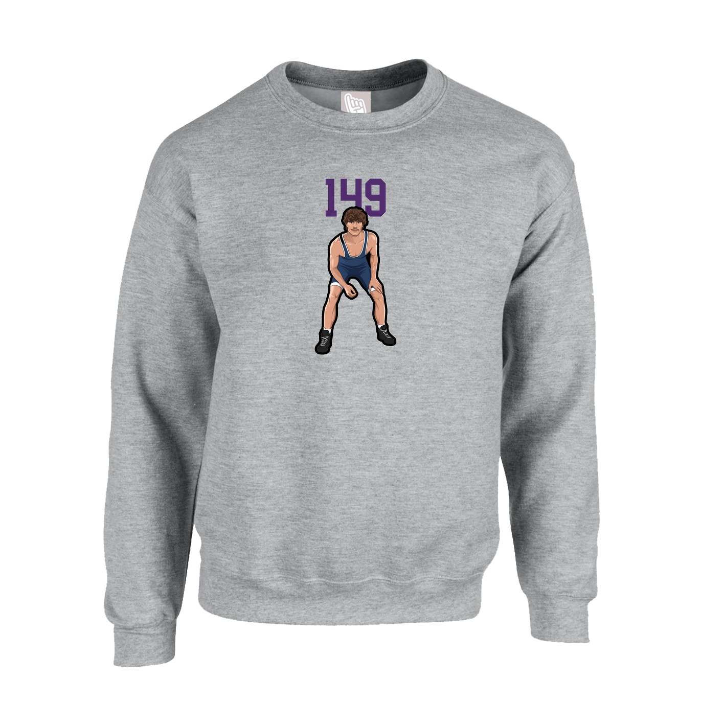 Fleece Crew — Number Top in Grey
