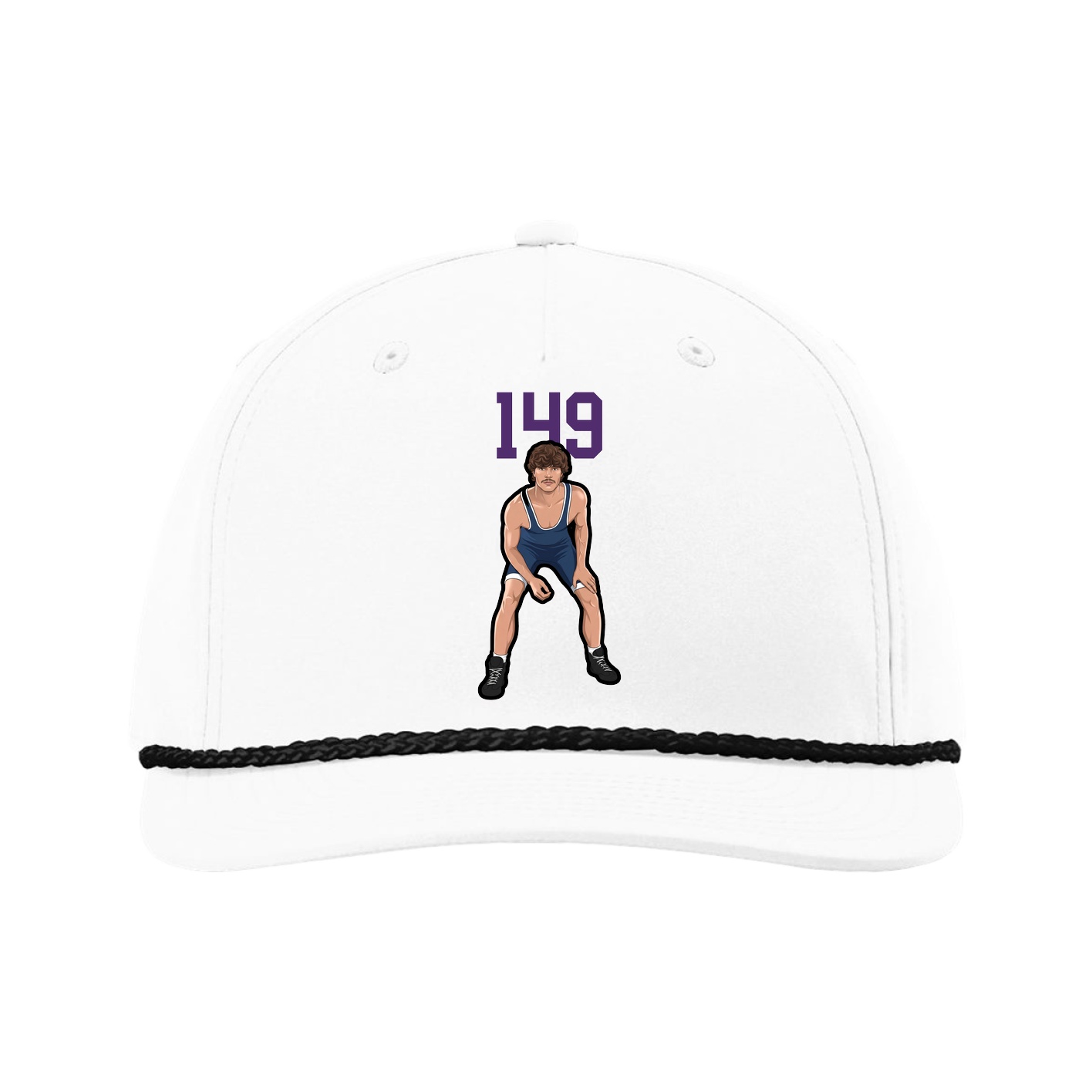 Five-Panel Classic Rope Cap — Number Top in White