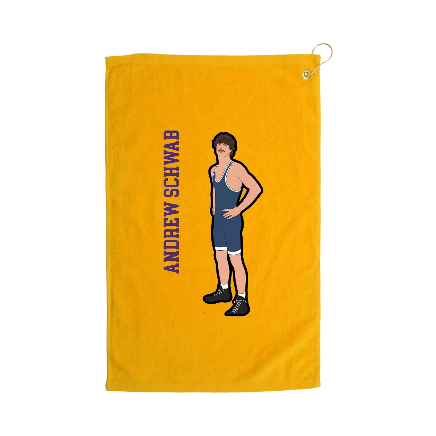 Golf Towel — Name Vertical in Gold