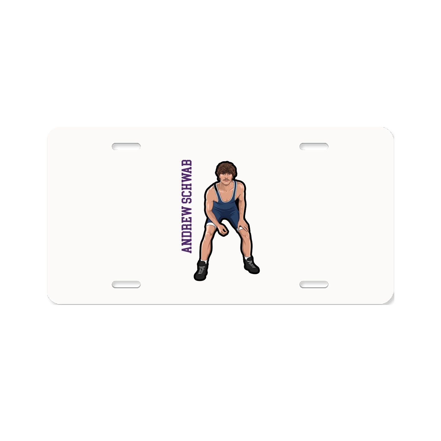 License Plate — Name Vertical in Classic