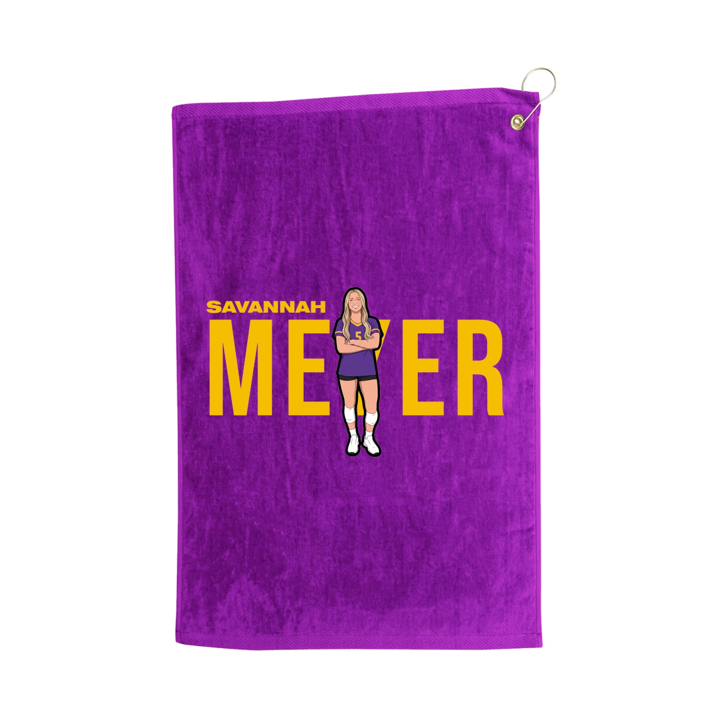 Golf Towel — Player Name in Purple