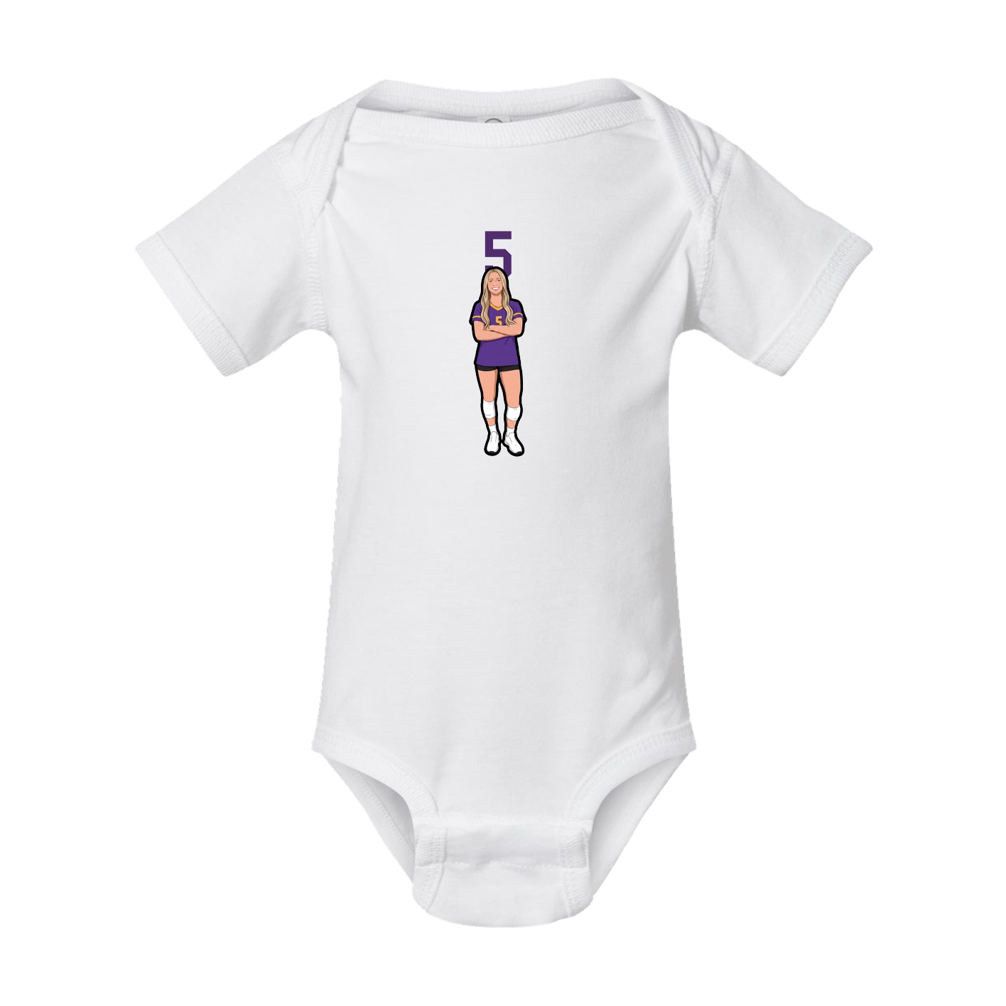 Baby Onesie — Number Top in White