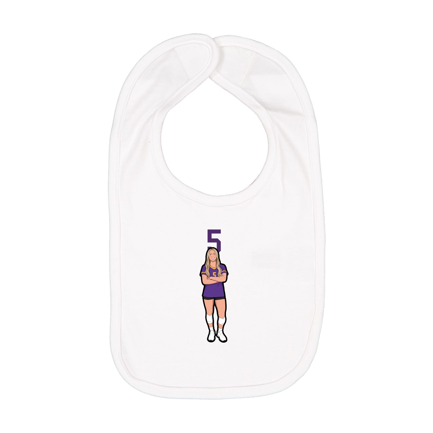 Infant Bib — Number Top in White