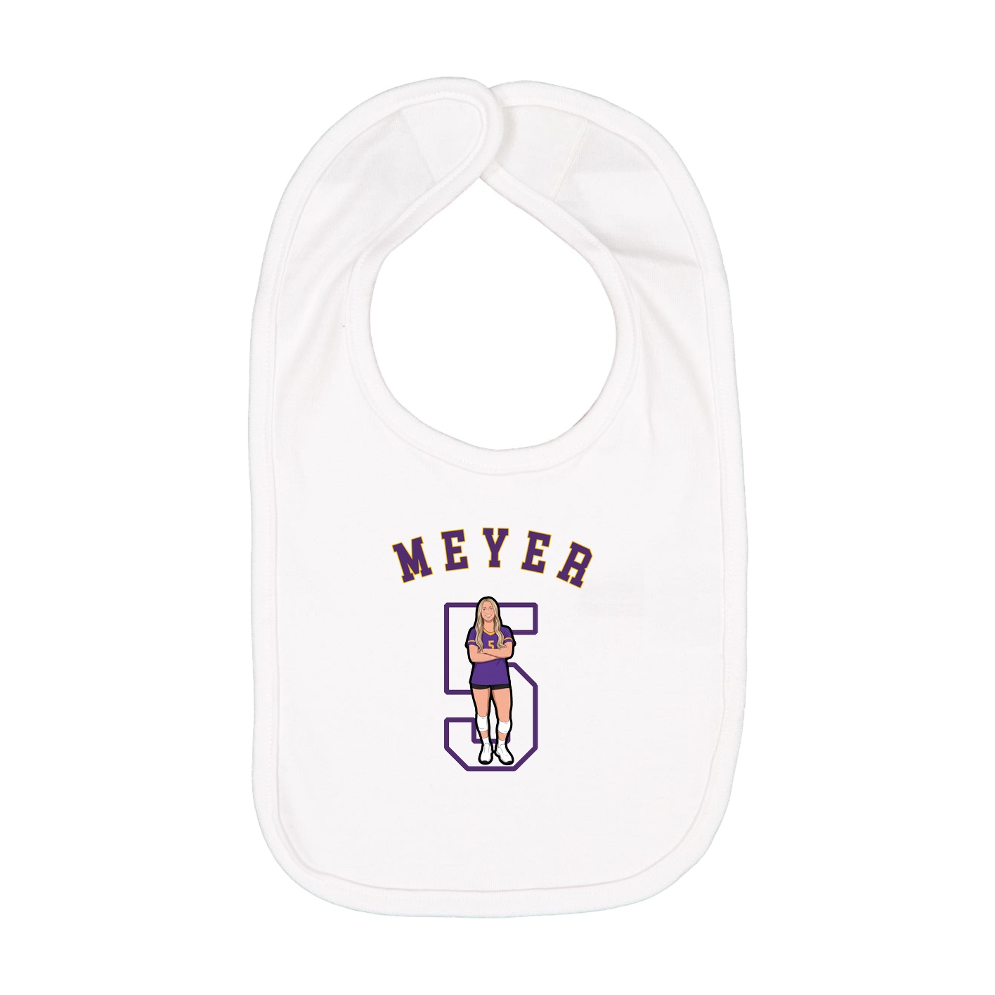 Infant Bib — Shirsey Arch in White