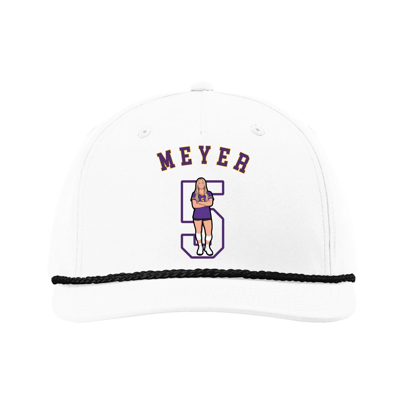 Five-Panel Classic Rope Cap — Shirsey Arch in White