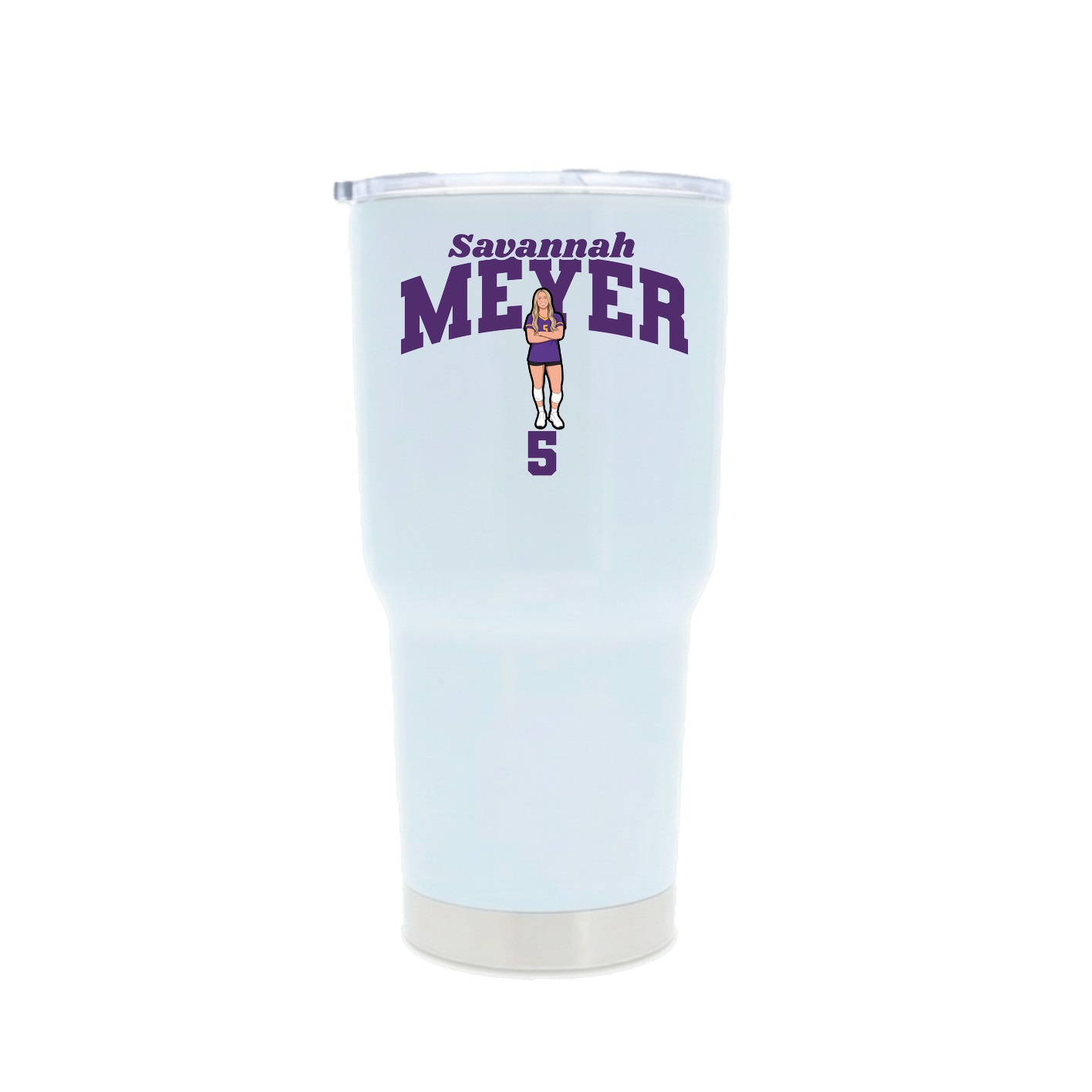 30oz Stainless Steel Tumbler — Signature Arch in White