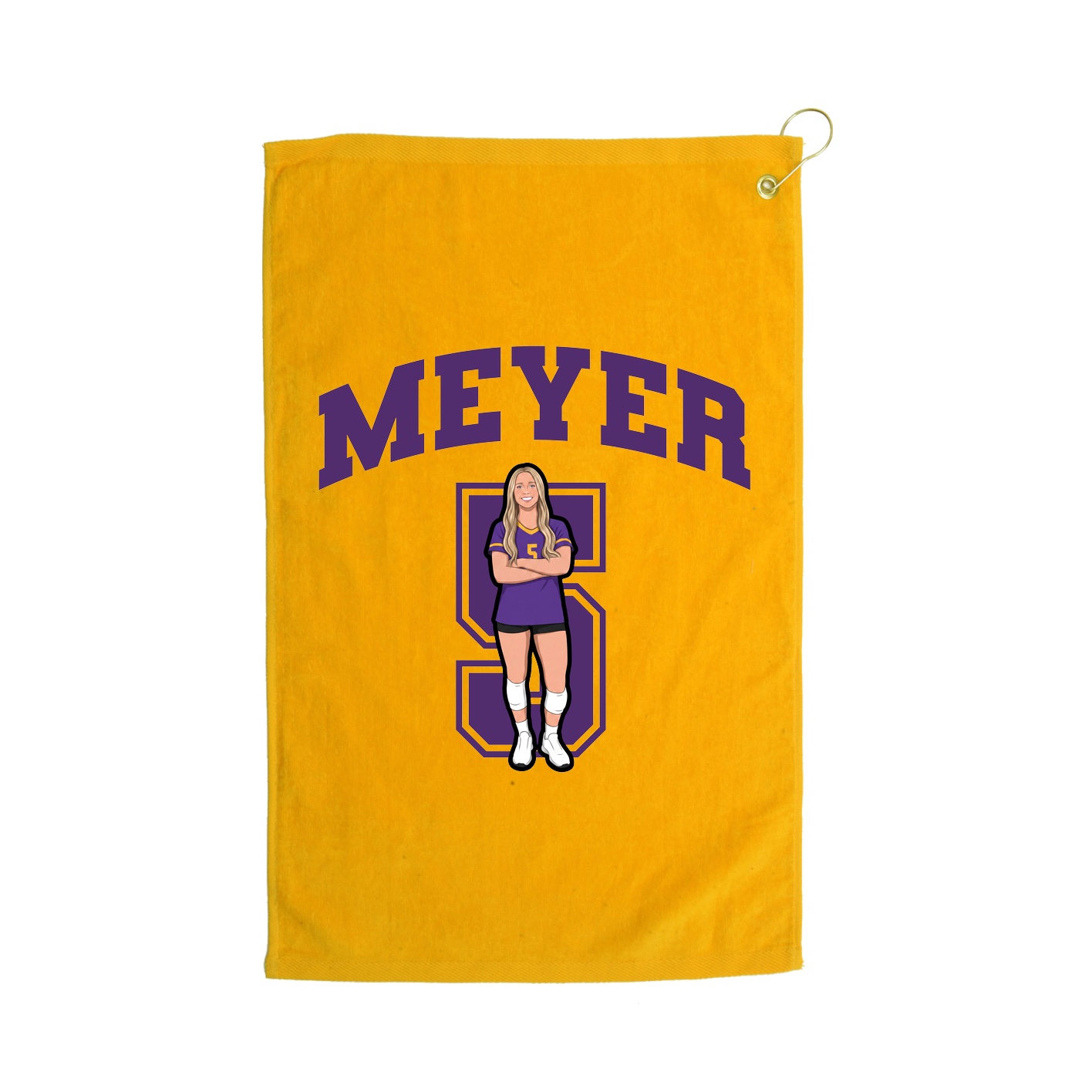 Golf Towel — Number in Gold
