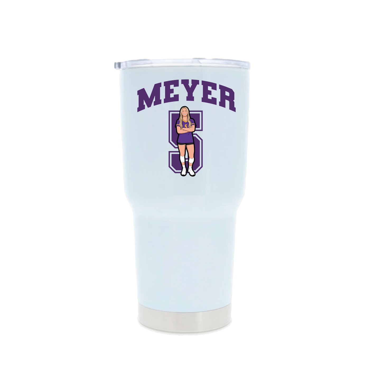 30oz Stainless Steel Tumbler — Number in White