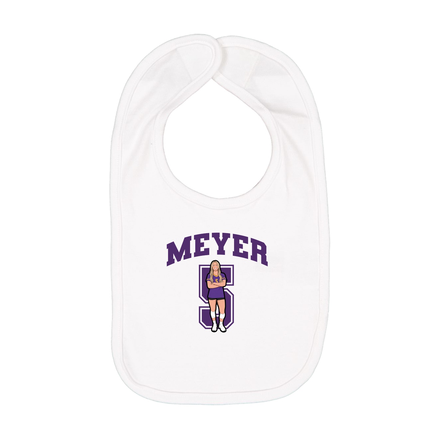 Infant Bib — Number in White