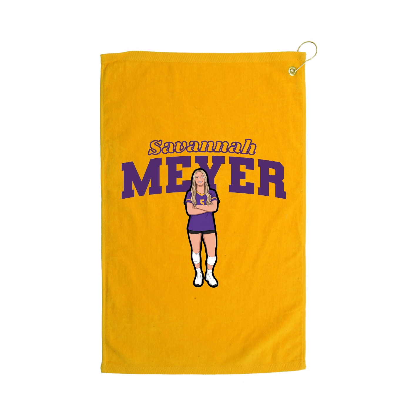 Golf Towel — Name Arch in Gold