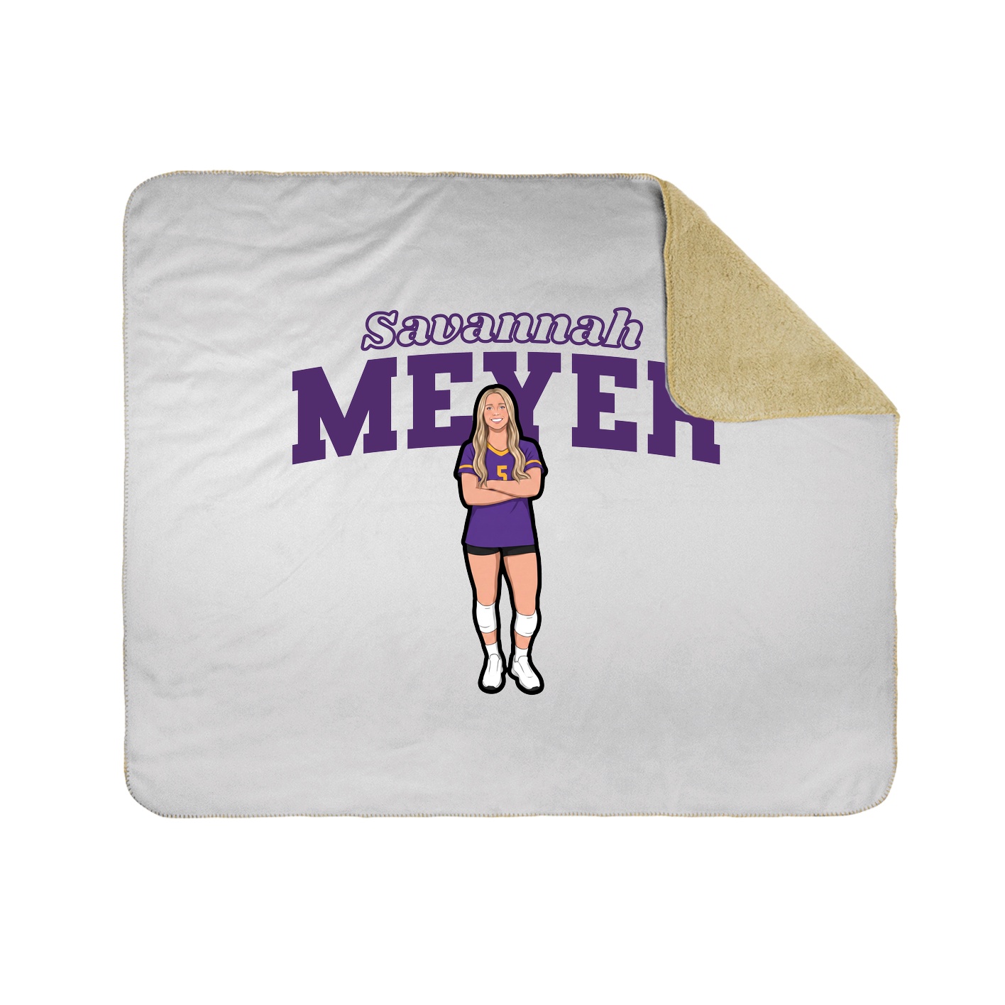 Throw Blanket — Name Arch in White