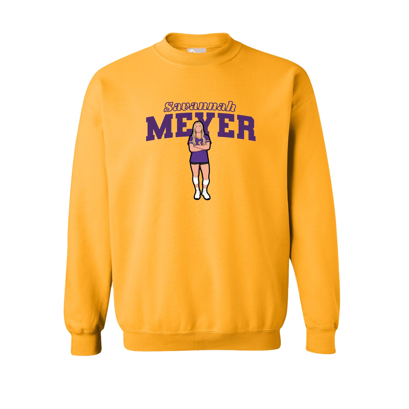 Fleece Crew — Name Arch in Gold