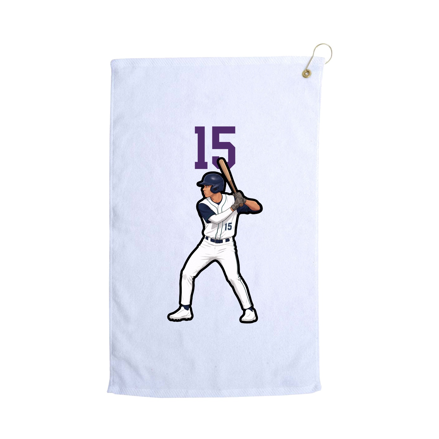 Golf Towel — Number Top in White
