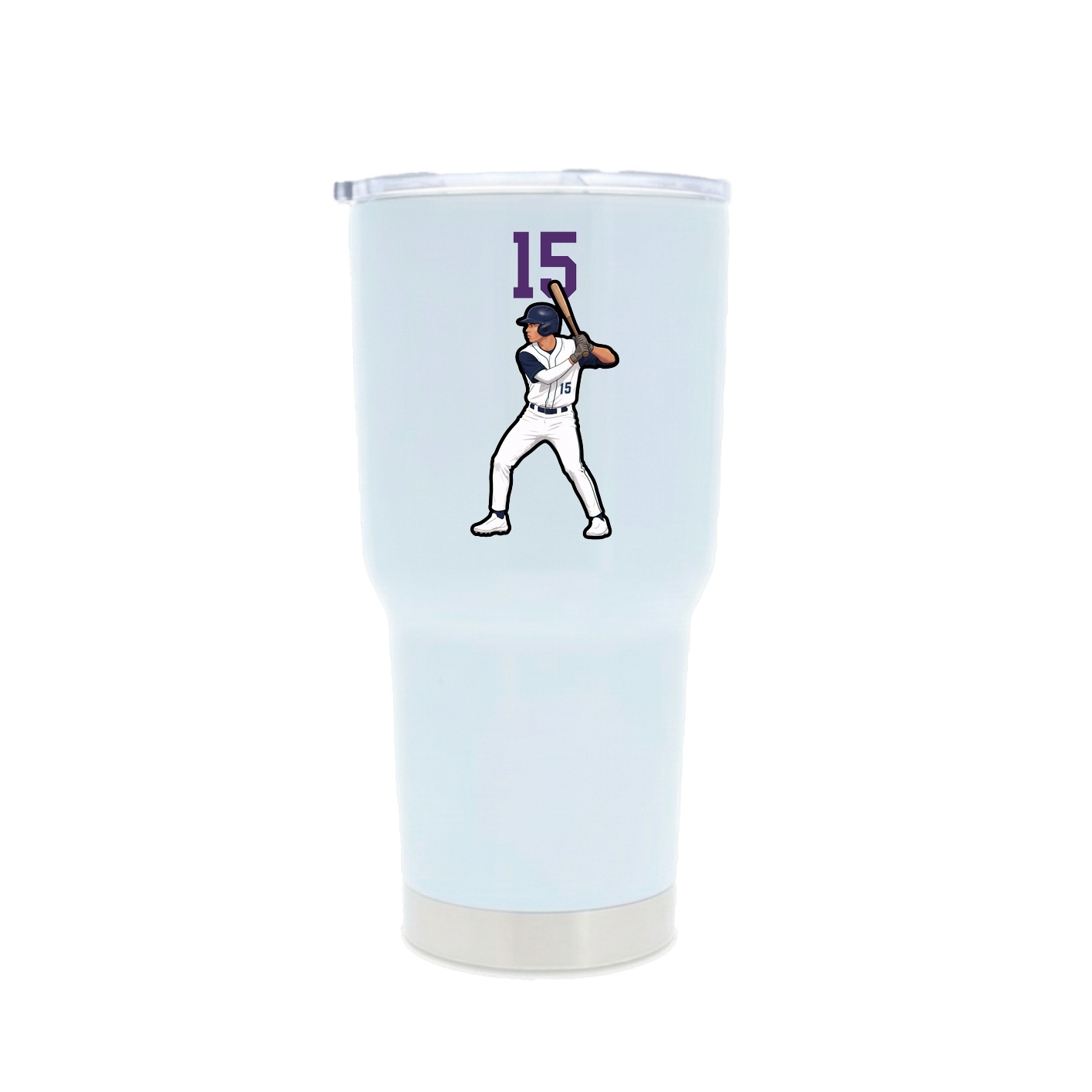 30oz Stainless Steel Tumbler — Number Top in White