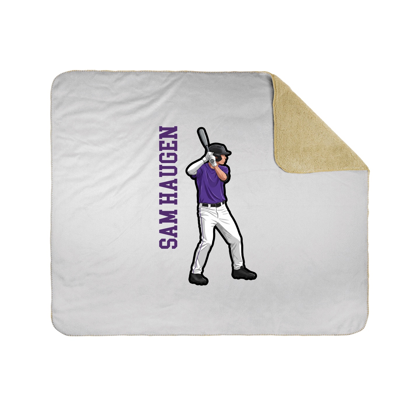 Throw Blanket — Name Vertical in White