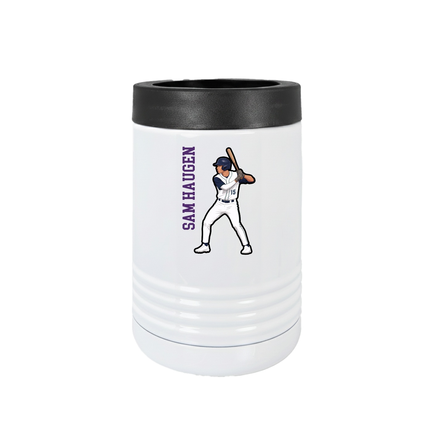 Beverage Holder — Name Vertical in White