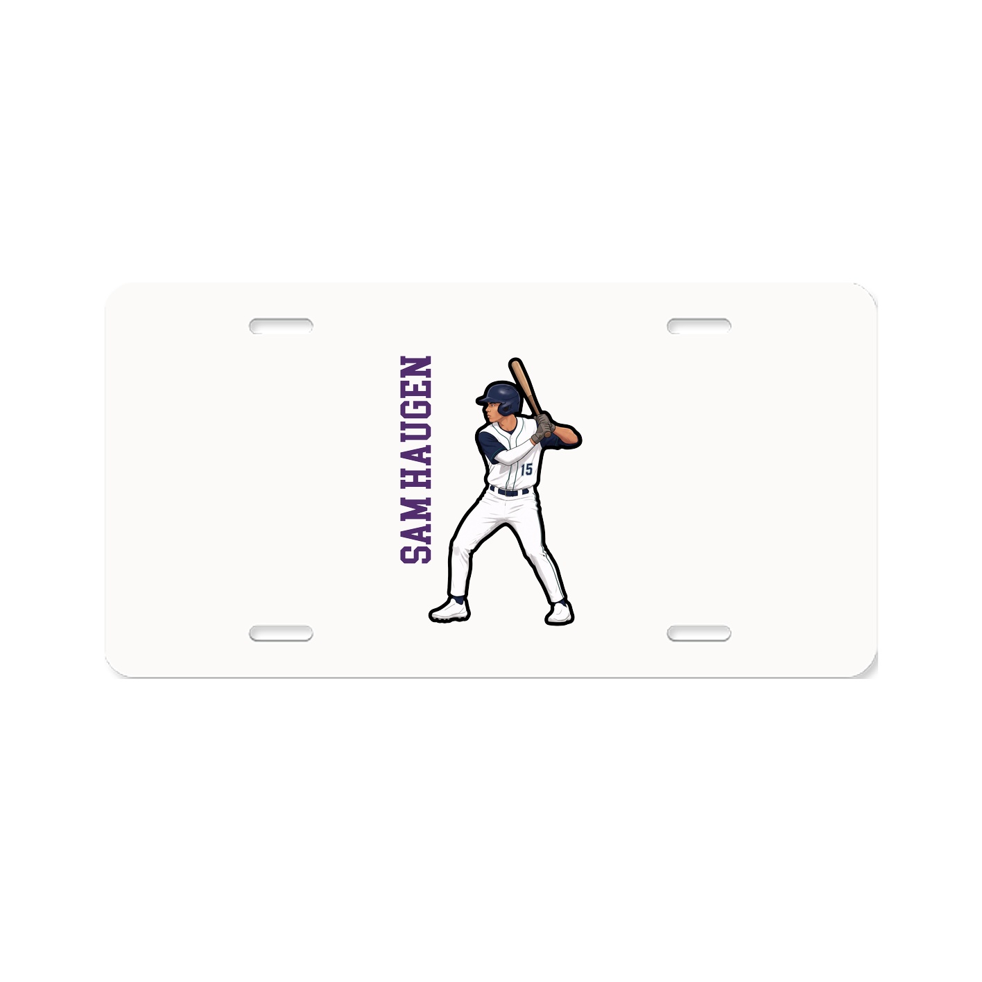 License Plate — Name Vertical in Classic