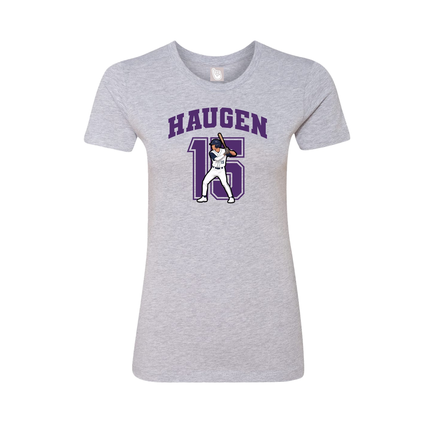 Fitted Women's Tee — Number in Grey
