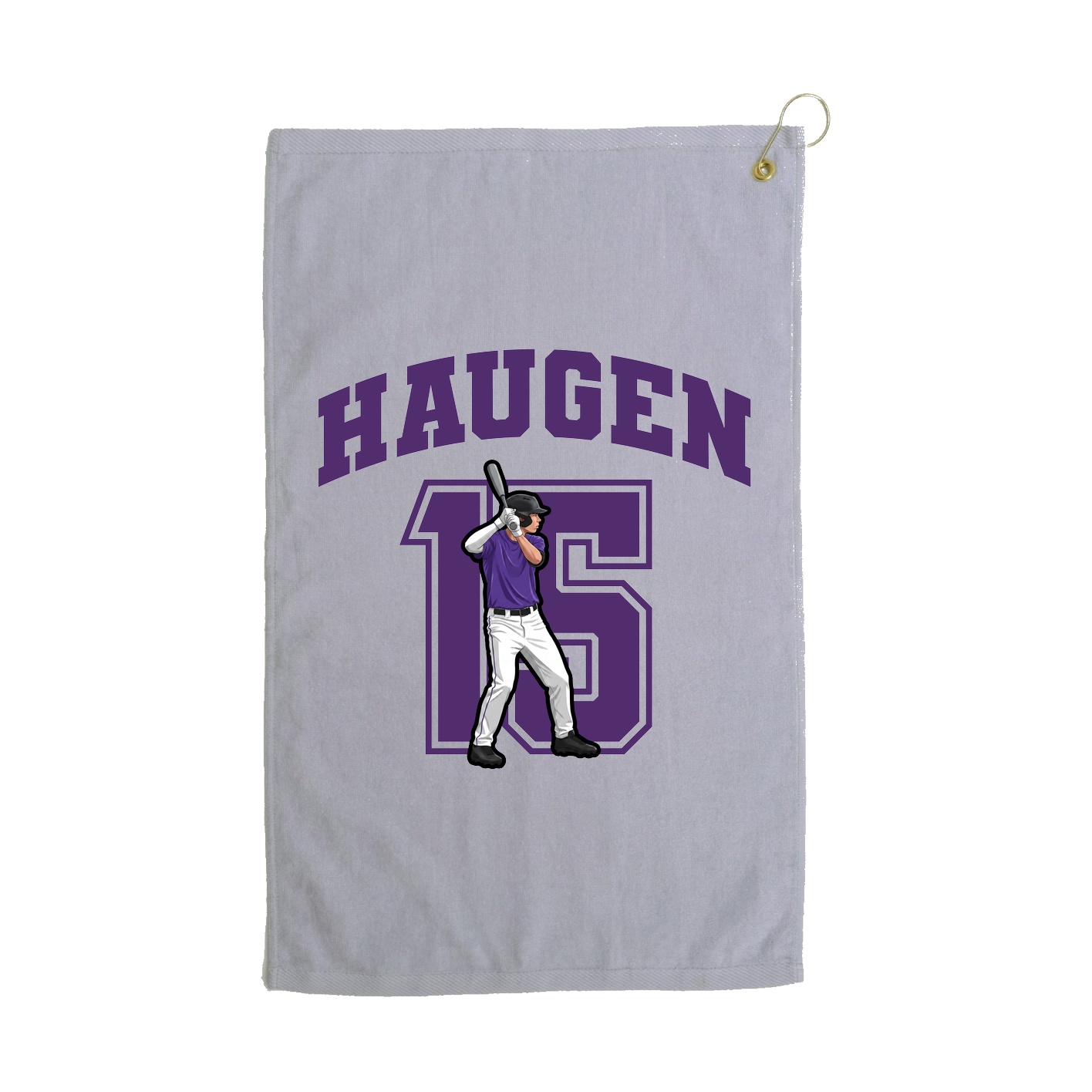 Golf Towel — Number in Grey