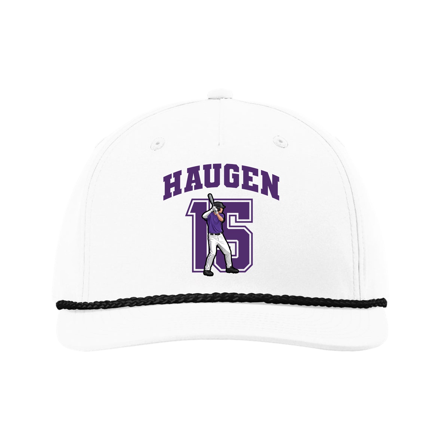 Five-Panel Classic Rope Cap — Number in White