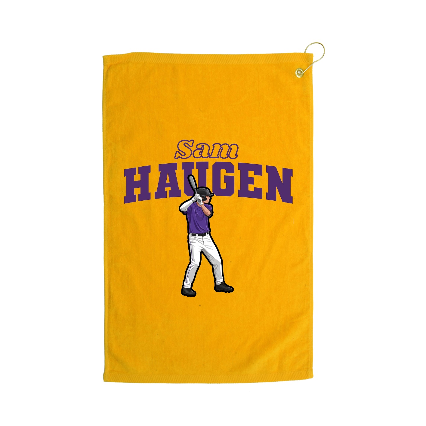 Golf Towel — Name Arch in Gold