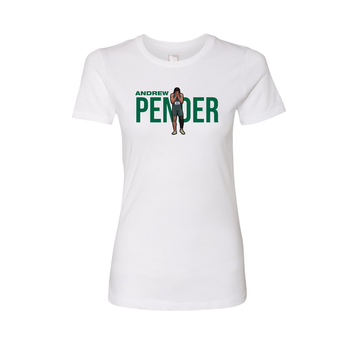 Fitted Women's Tee — Player Name in White