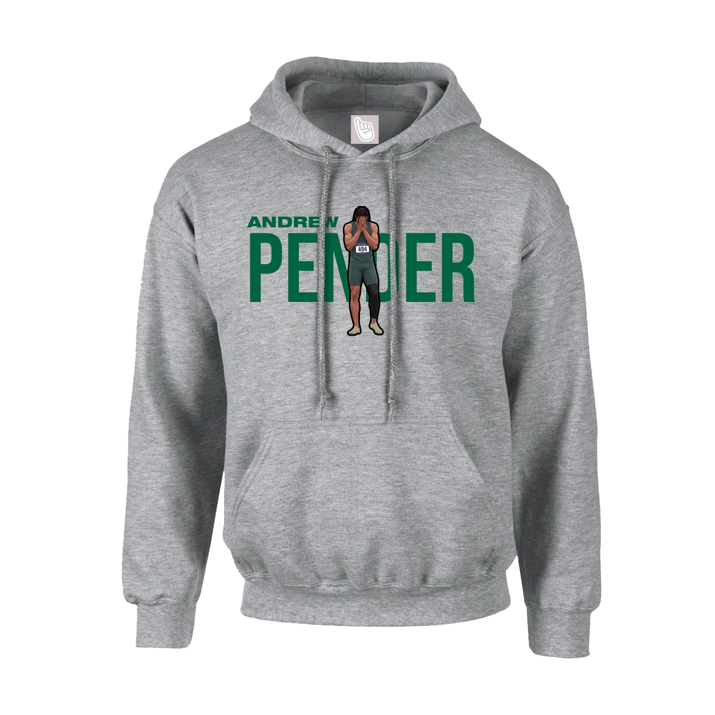 Youth Hoodie — Player Name in Grey