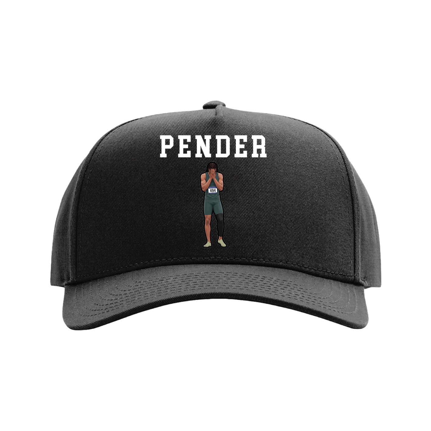 Full Fabric Five-Panel Champ Cap — Shirsey in Black
