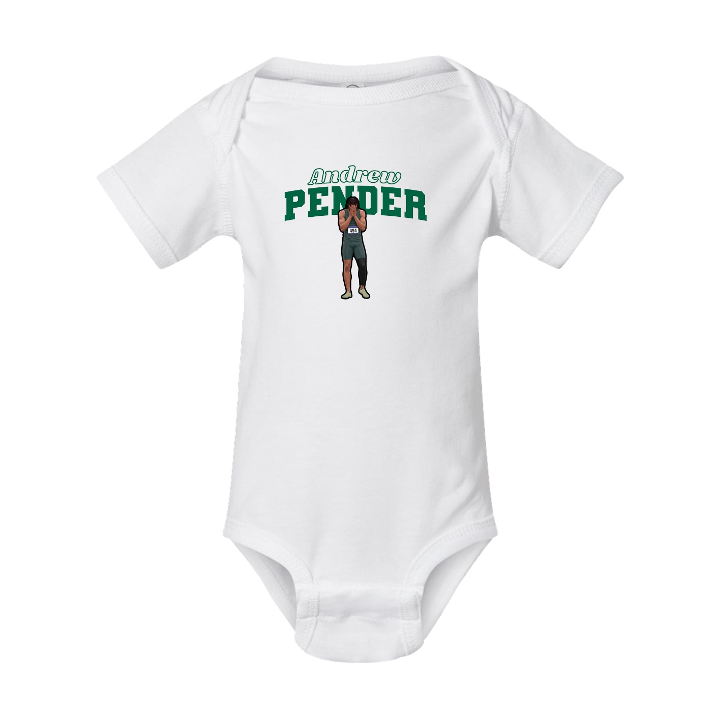 Baby Onesie — Name Arch in White